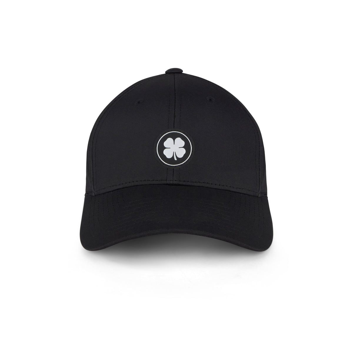 Black Clover Scope 2 fitted performance cap with embroidered four-leaf clover, front view