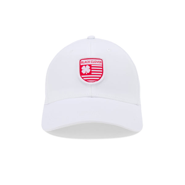 Black Clover UAE Nation 15 white and yellow adjustable cap, front view