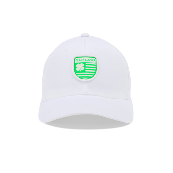 Black Clover UAE Nation 16 white and red adjustable cap, front view