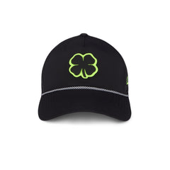 Black Clover Neo Nights fitted performance cap in dark tones with four-leaf clover, front view